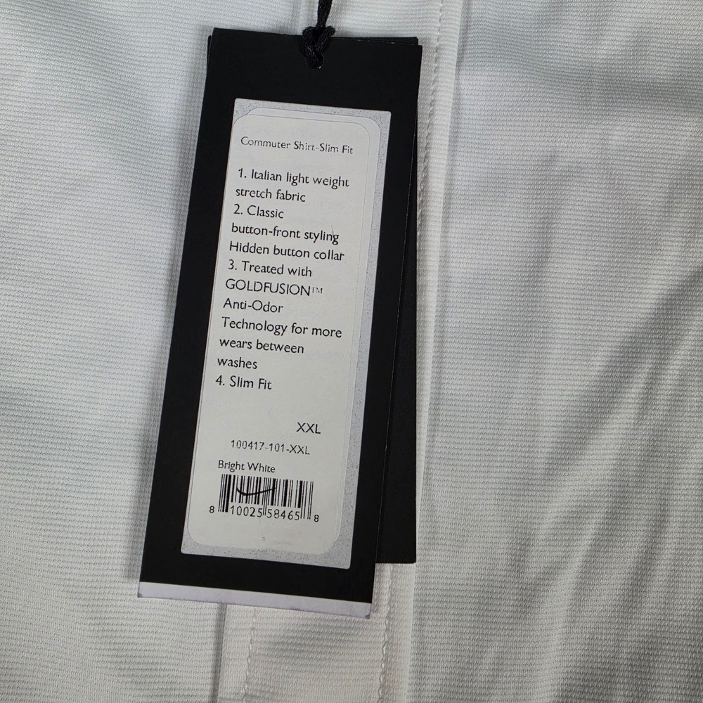 Rhone Commuter Shirt Men XXL Bright White Slim Fit Italian Stretch LS NEW READ - Picture 6 of 13